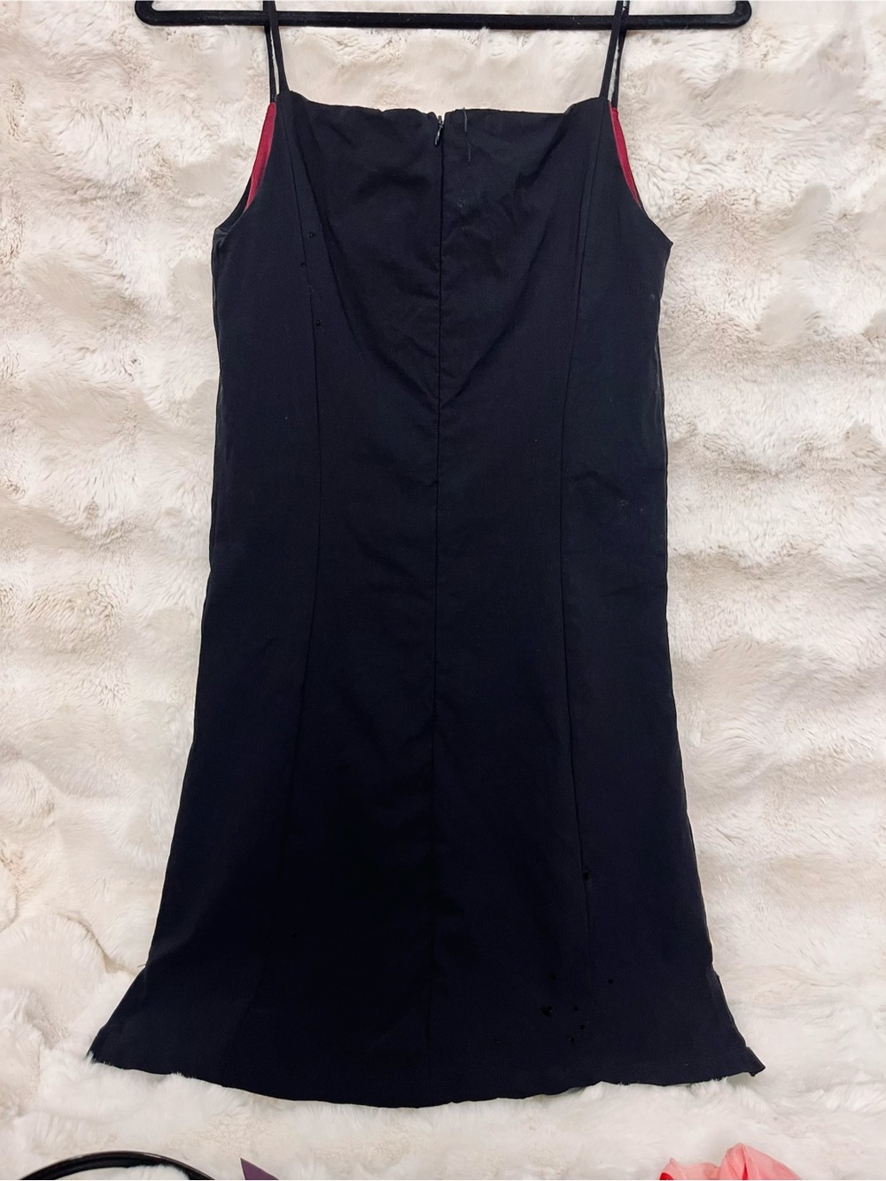 UNIF Yin Dress Black Burgundy Lined Square Neck Y2K Grunge Mini Medium EUC - Picture 4 of 13